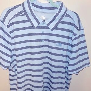 The North Face Blue Striped Polo Shirt - XL